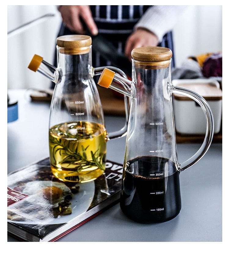 Transparentes Glasölflasche mit Griff Karnz