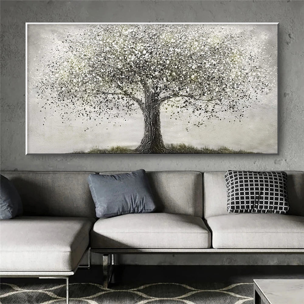 Tree Of Life Wandkunst Fine Art Leinwanddruck Moderner Schwarz-Weiß-Posterbild Für Wohnzimmer Schlafzimmer Home Office Kunst Dekor