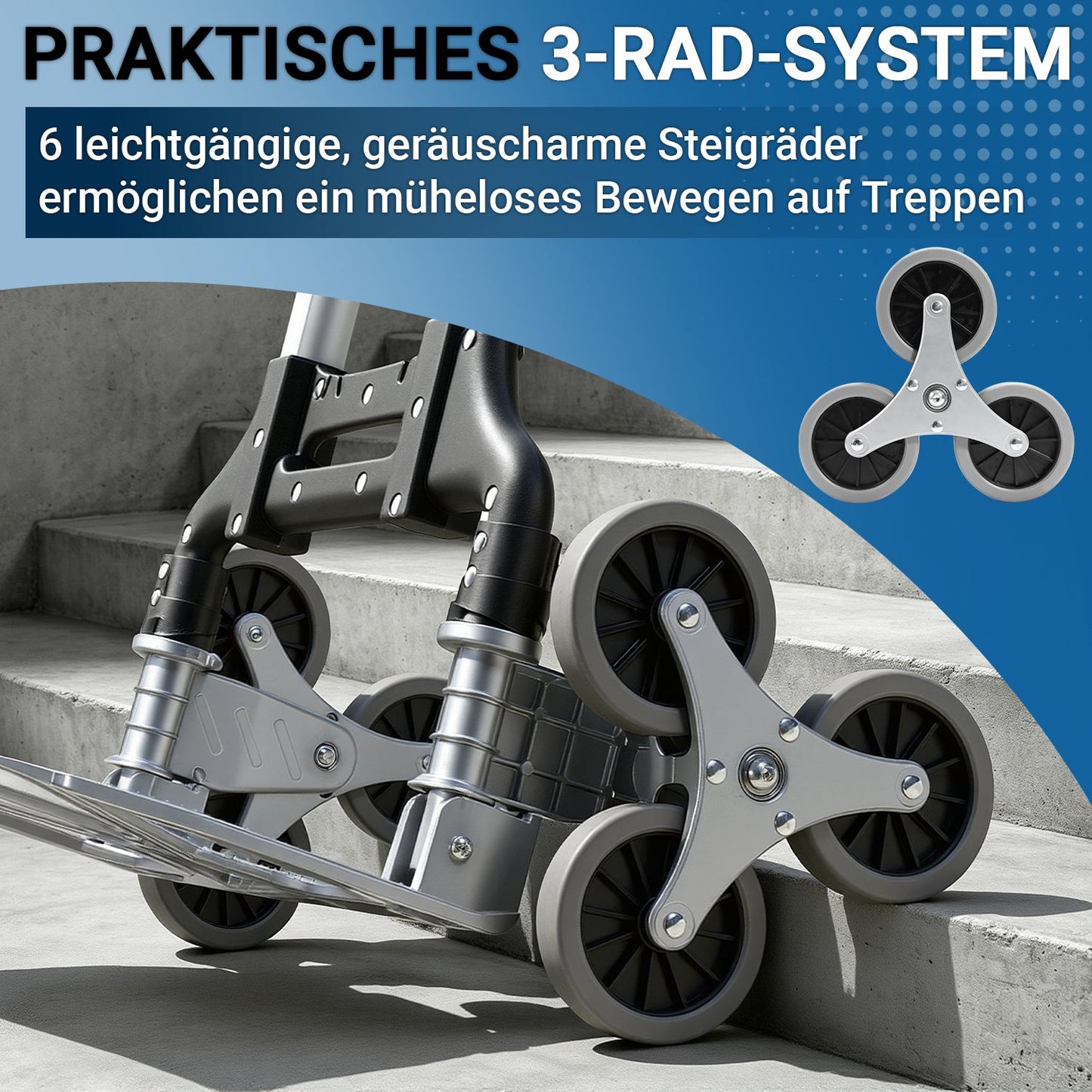 Treppensteiger Sackkarre Klappbar Treppenhandwagen bis 75kg | Karnz