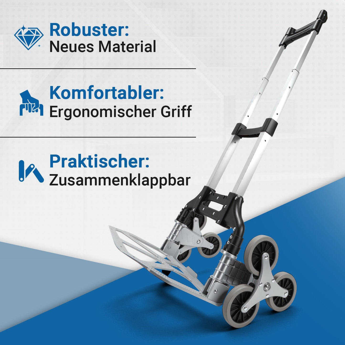 Treppensteiger Sackkarre Klappbar Treppenhandwagen bis 75kg | Karnz