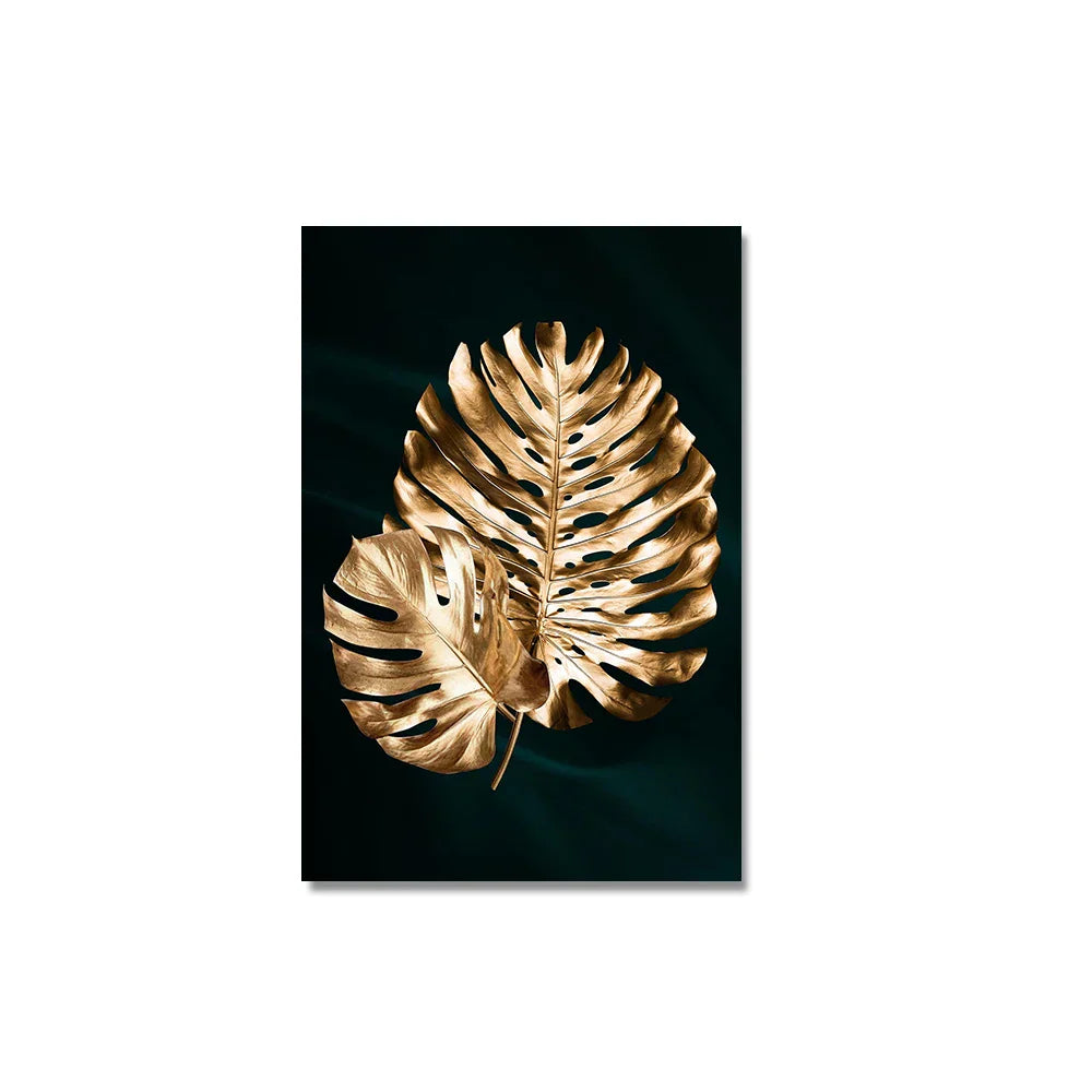 Tropische Botanik Exotische Goldene Palmblätter Wandkunst Fine Art Leinwanddrucke Bilder Für Wohnzimmer Esszimmer Nordic Wohnkultur