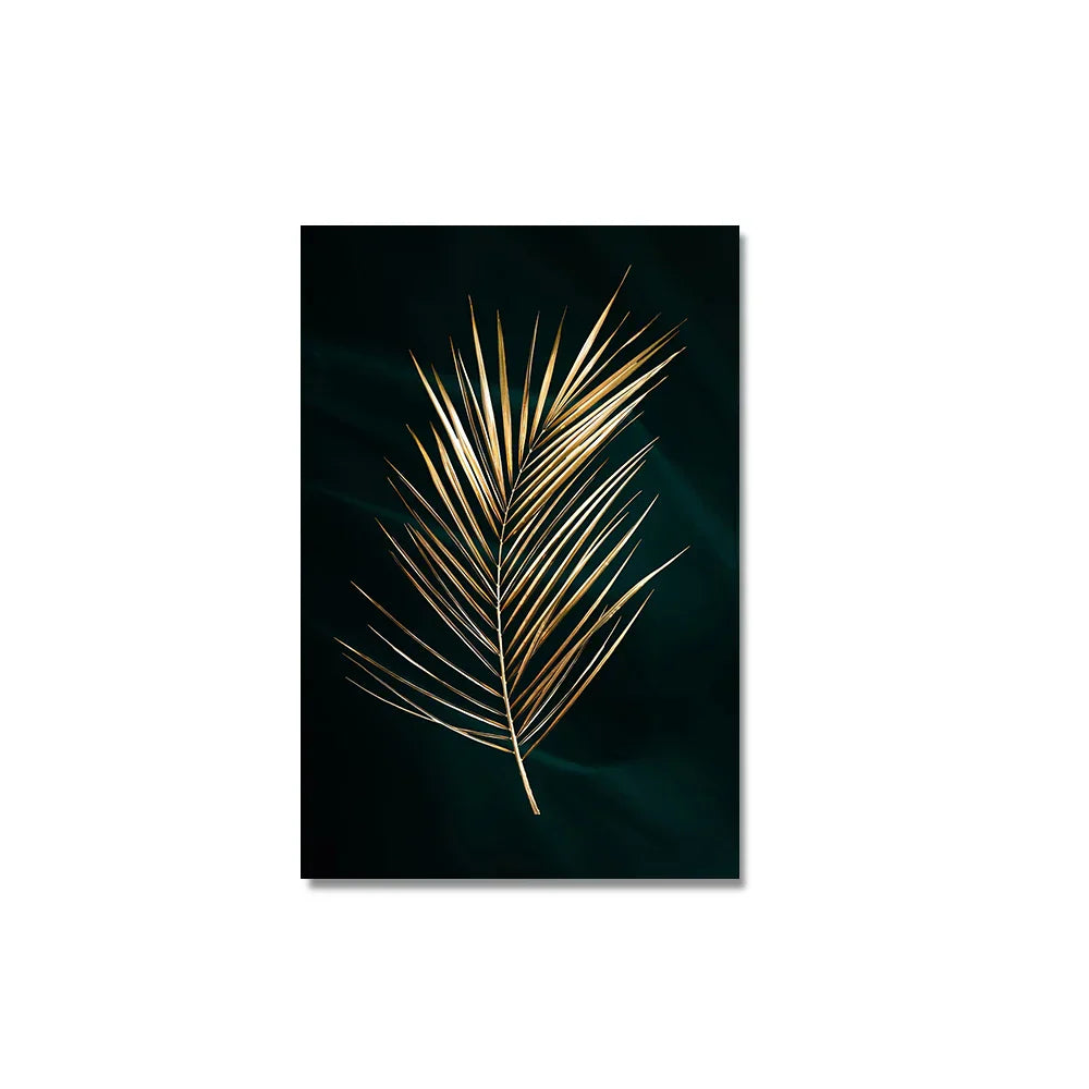 Tropische Botanik Exotische Goldene Palmblätter Wandkunst Fine Art Leinwanddrucke Bilder Für Wohnzimmer Esszimmer Nordic Wohnkultur