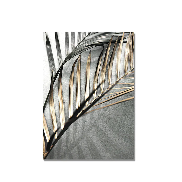 Tropisches Grün Goldene Palmblätter Wandkunst Fine Art Leinwanddrucke Moderne Botanik Poster Bilder Für Wohnzimmer Esszimmer Dekor