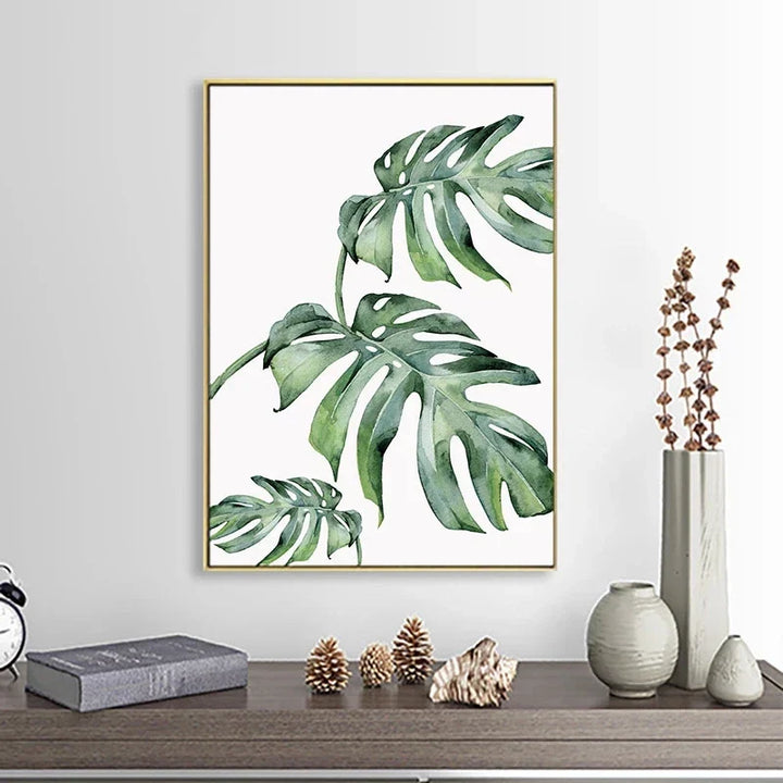 Tropische grüne Blätter Monstera-Farn-Palme Wandkunst feine Kunst Leinwanddruck Aquarellplakate Bilder für das Wohnzimmer nordische Wohnkultur