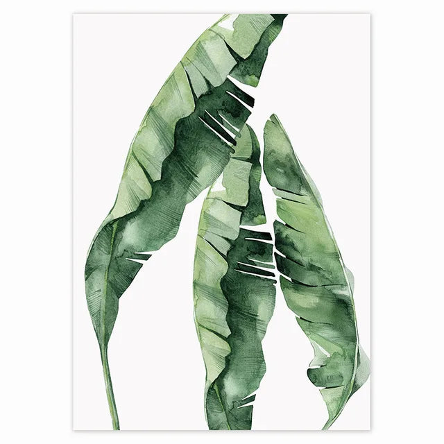 Tropische grüne Blätter Monstera-Farn-Palme Wandkunst feine Kunst Leinwanddruck Aquarellplakate Bilder für das Wohnzimmer nordische Wohnkultur