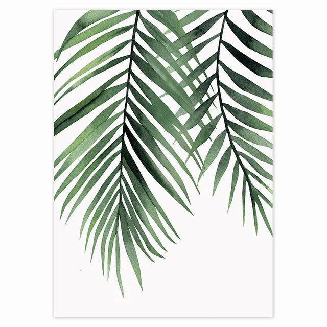 Tropische grüne Blätter Monstera-Farn-Palme Wandkunst feine Kunst Leinwanddruck Aquarellplakate Bilder für das Wohnzimmer nordische Wohnkultur