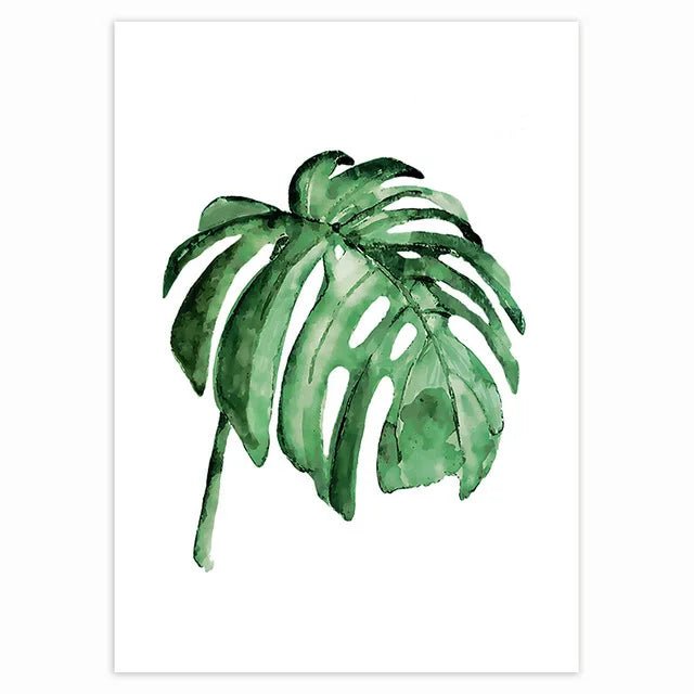 Tropische grüne Blätter Monstera-Farn-Palme Wandkunst feine Kunst Leinwanddruck Aquarellplakate Bilder für das Wohnzimmer nordische Wohnkultur
