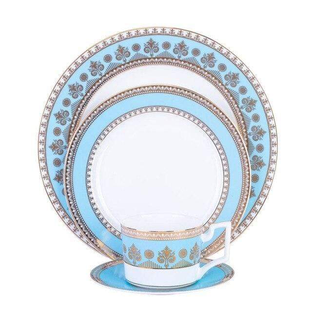 Türkis 4-teiliges Dinner-Set Karnz