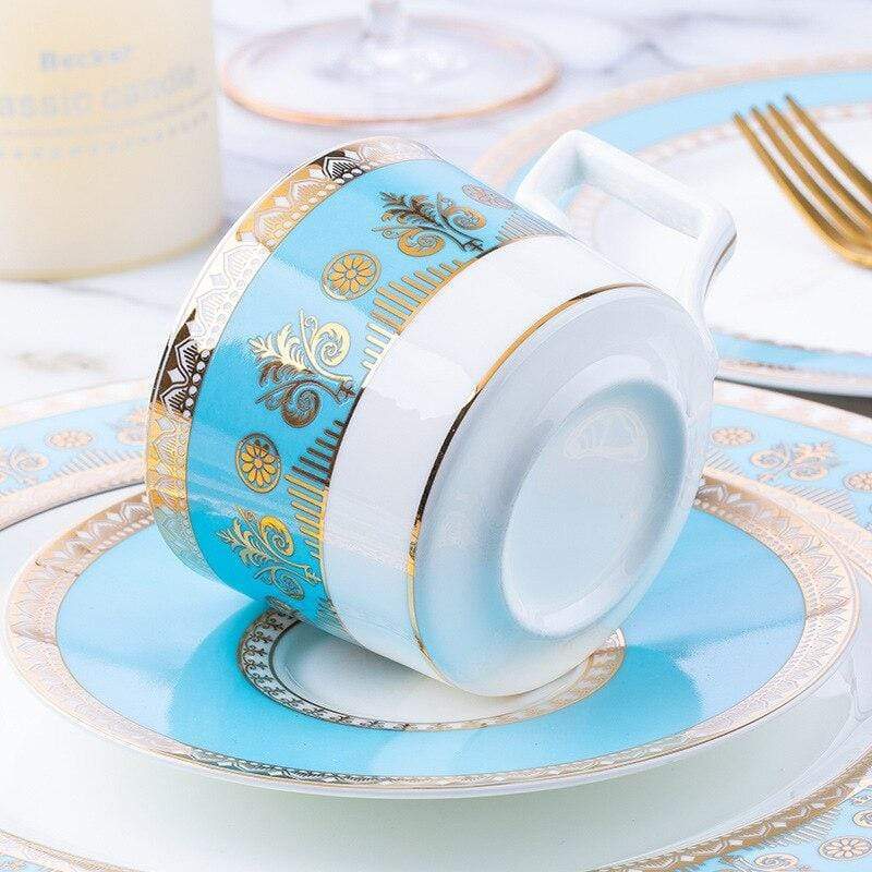 Türkis 4-teiliges Dinner-Set Karnz