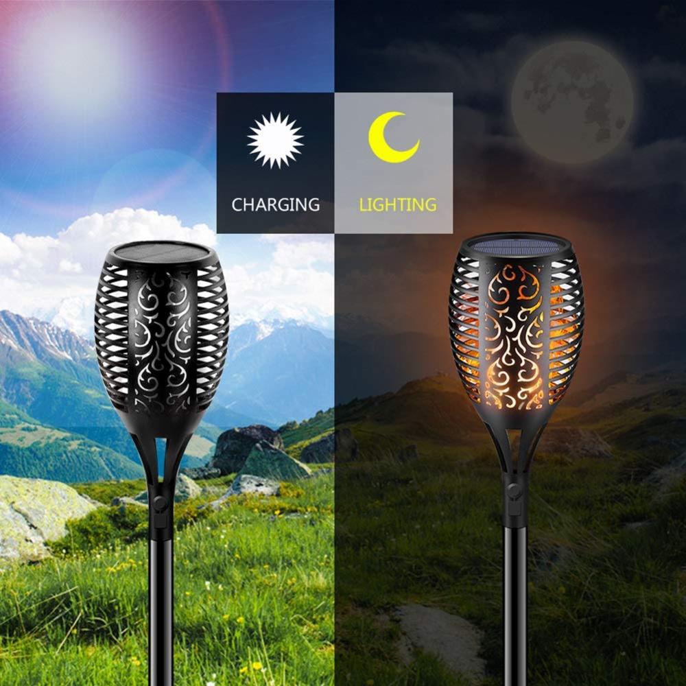 LED Solar Gartentorpedos Deluxe 96 LED (4 Stück) | Karnz
