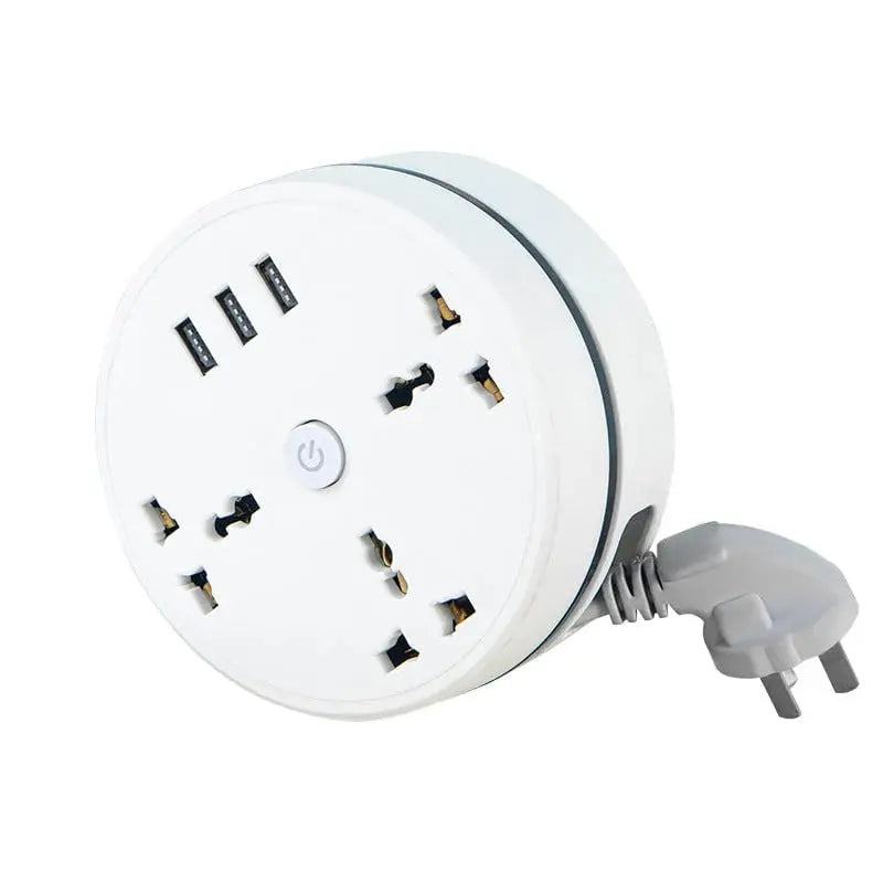Universelle Steckdosenleiste mit ausziehbarem Kabel & USB-Ports