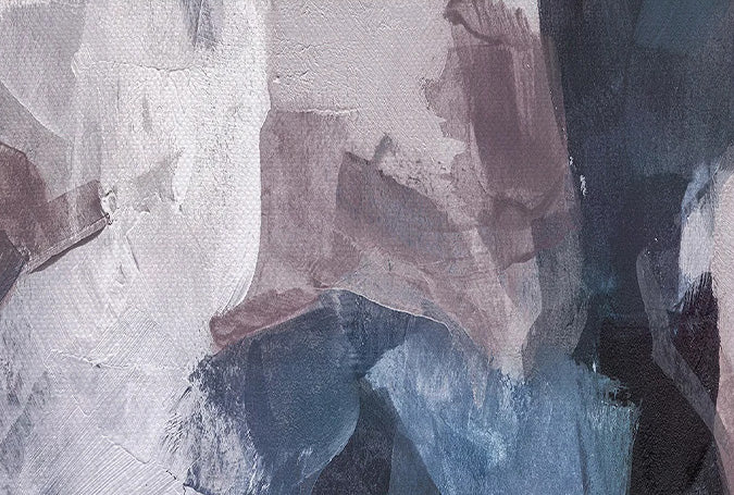 Blau Mauve lila abstrakte Farbblock Wandkunst feine Kunstleinwanddrucke Bilder für luxuriöse Wohnung Wohnzimmer Esszimmer Eingang Empfang Foyer Dekor | Karnz