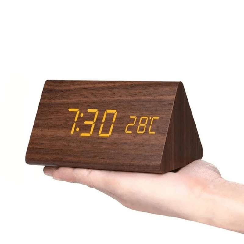 Sprachgesteuertes LED Holz Uhr | Karnz