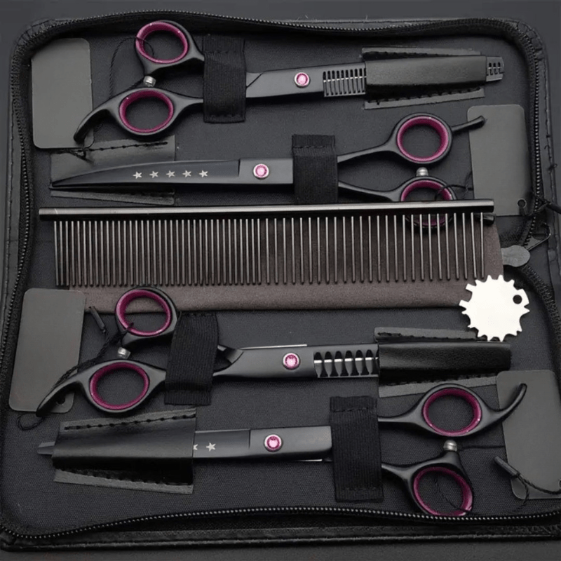 4-teiliges Scheren-Set für präzise Tierpflege