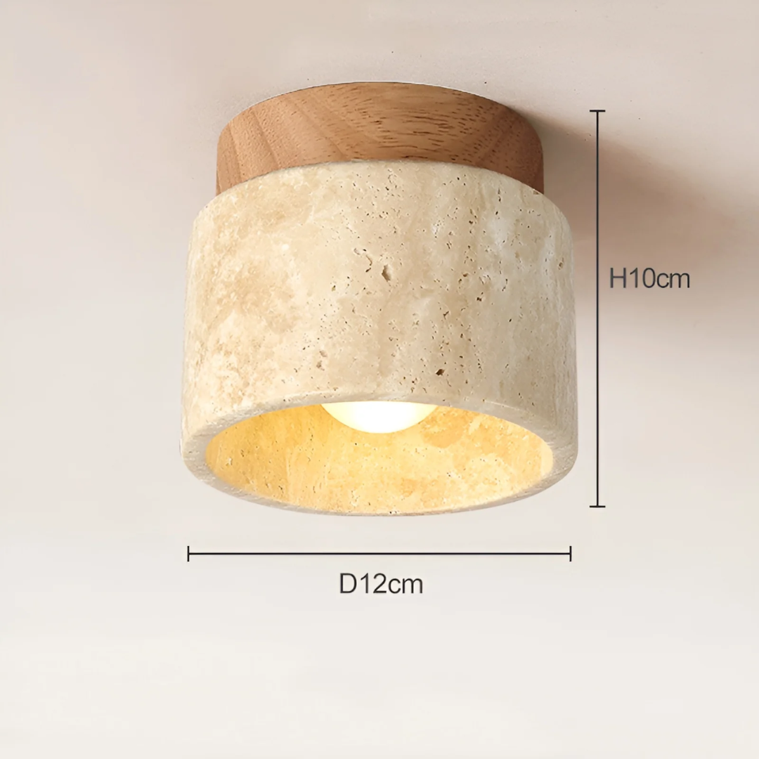 Wabi Sabi Gelbe Marmor Japanische Deckenlampe - TranquilStone | Karnz