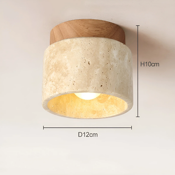 Wabi Sabi Gelbe Marmor Japanische Deckenlampe - TranquilStone | Karnz