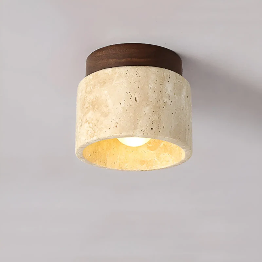Wabi Sabi Gelbe Marmor Japanische Deckenlampe - TranquilStone | Karnz