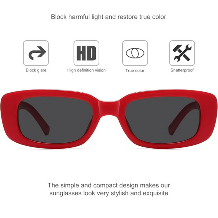 Retro rechteckige Y2K Sonnenbrille - Aria | Karnz