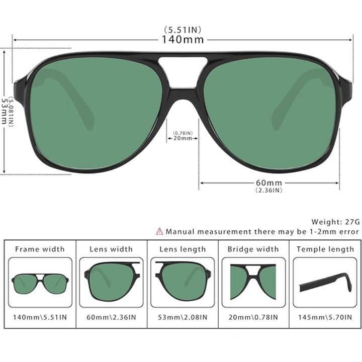 Retro Aviator Sonnenbrille - Indy | Karnz