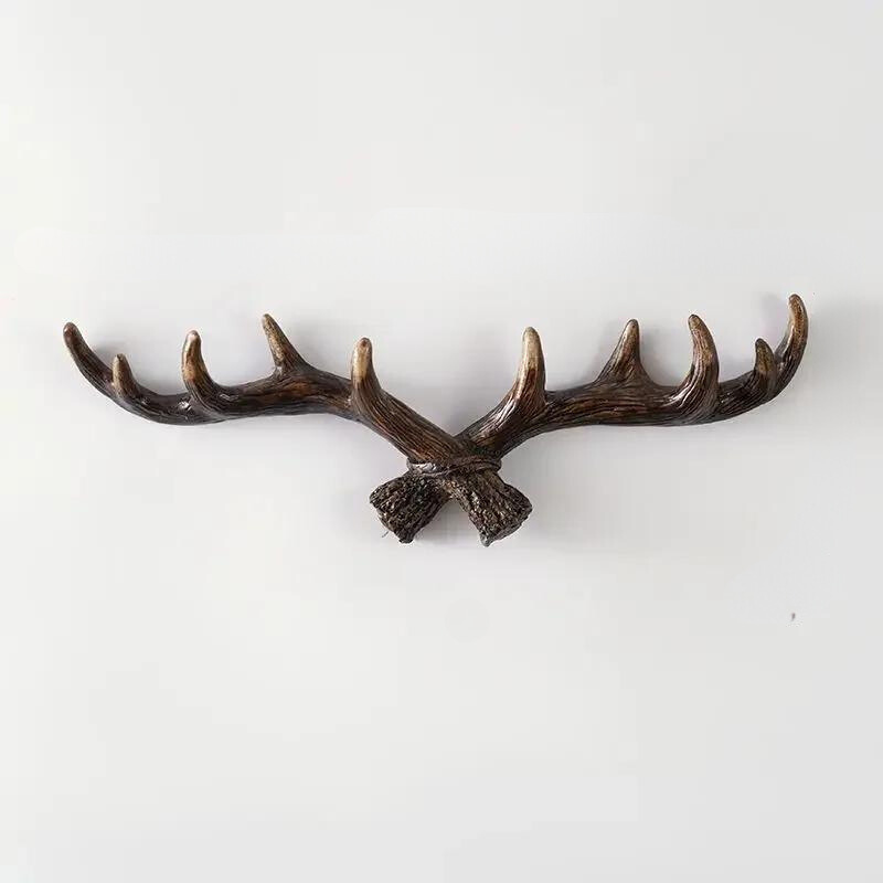 Vintage-Wandhaken aus Geweih, rustikale Garderobe