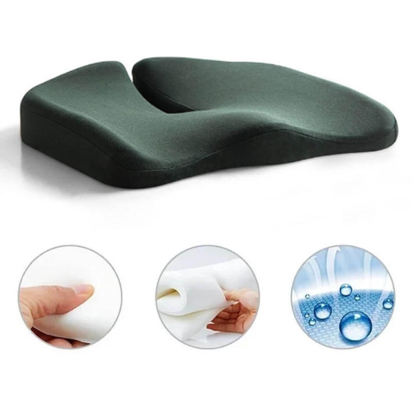 ErgoRelief Sitzkissen – Ergonomisches Memory-Schaum-Kissen für Rücken und Steißbein | Karnz