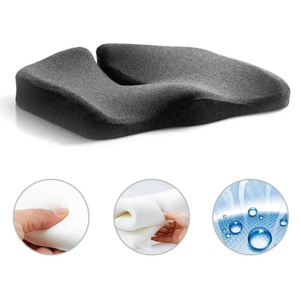 ErgoRelief Sitzkissen – Ergonomisches Memory-Schaum-Kissen für Rücken und Steißbein | Karnz