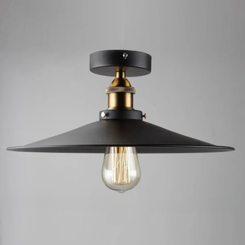 Vintage Deckenlampe im Industriestil, Retro Deckenleuchte mit Edison Glühbirne, LED-kompatibel | Karnz