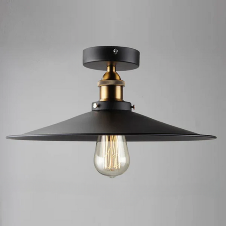 Vintage Deckenlampe im Industriestil, Retro Deckenleuchte mit Edison Glühbirne, LED-kompatibel | Karnz