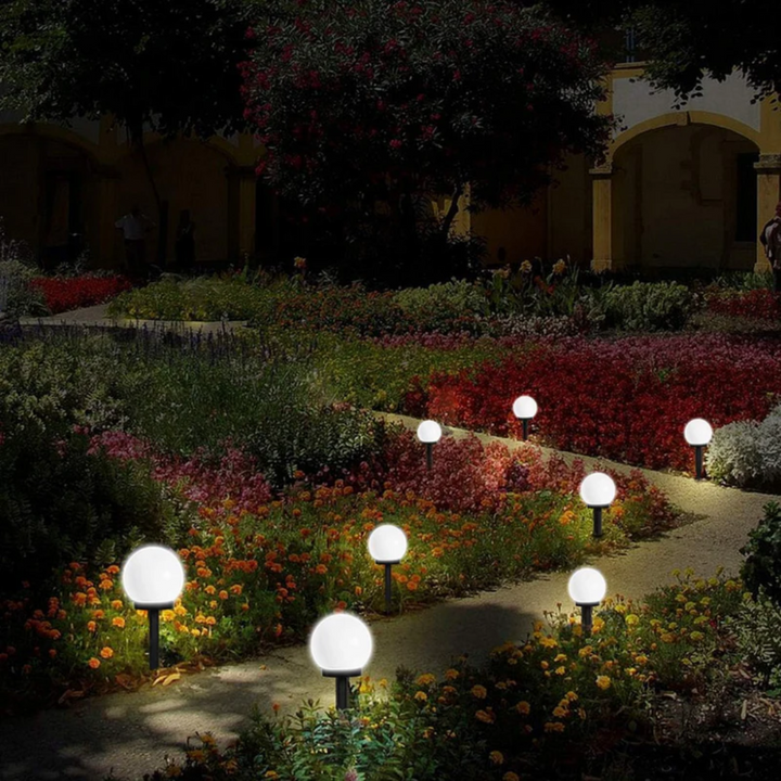 Karnz | 3 Stück wasserdichte LED Solar Ball Gartenbeleuchtung - SunLuxe Orbs