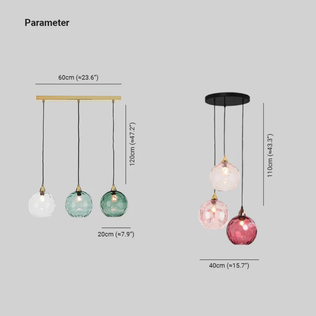 Moderne Cluster Pendelleuchte mit 3 Lichtern - Cascade | Karnz