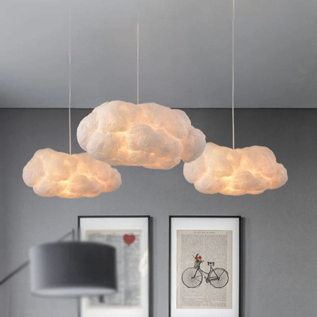 Designer Cloud LED Pendelleuchte Weiß PVC/Baumwolle - Nimbus | Karnz