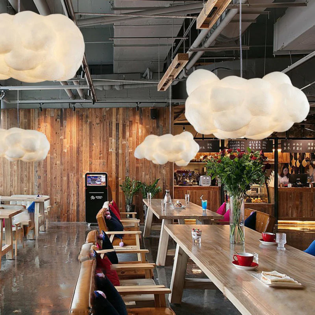 Designer Cloud LED Pendelleuchte Weiß PVC/Baumwolle - Nimbus | Karnz