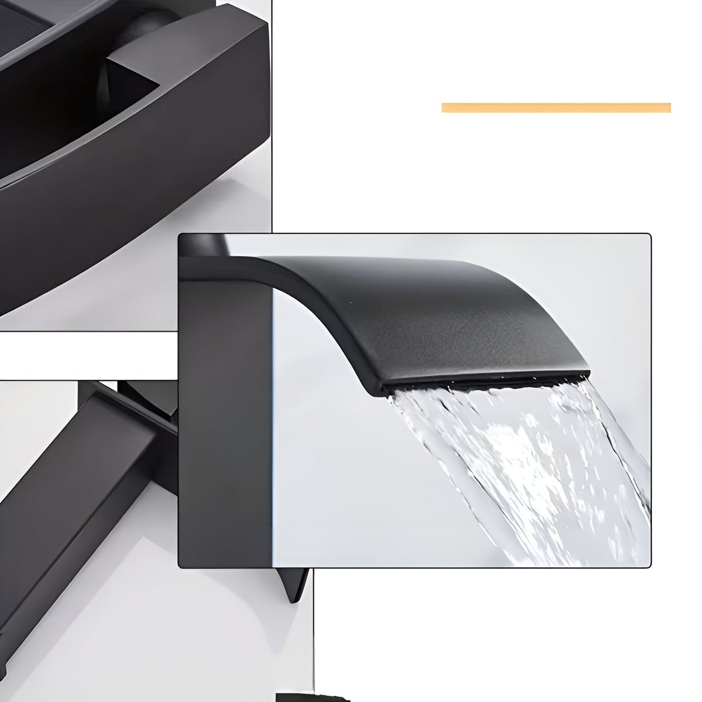 Edelstahl-Waschtischarmatur – Wasserfallauslauf mit Warm- und Kaltwasser | Einloch-Mischbatterie im Karnzack-Design für das Badezimmer