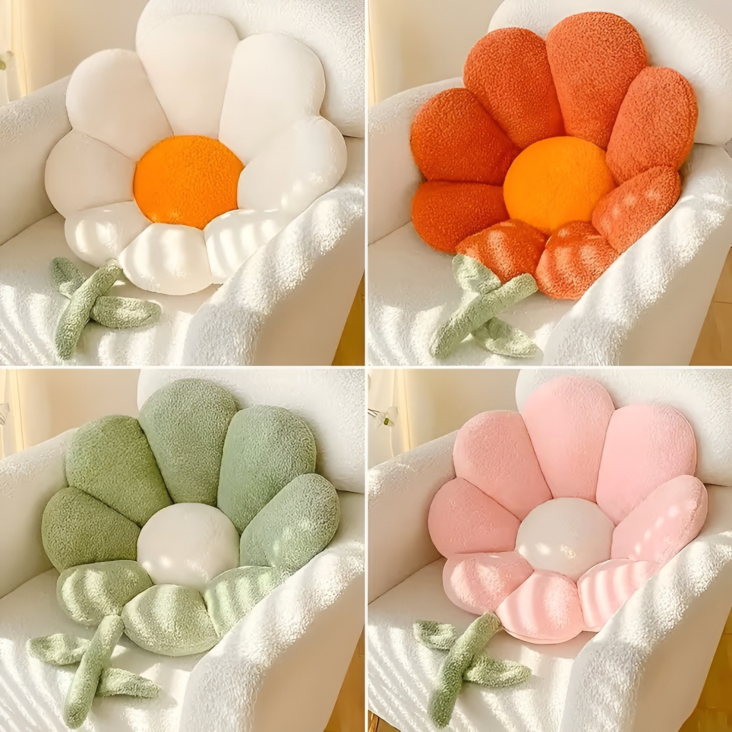 Blumenkissen – Weich und gemütlich | Dekoratives Bodenkissen für Sofa, Schlafzimmer und Wohnzimmer