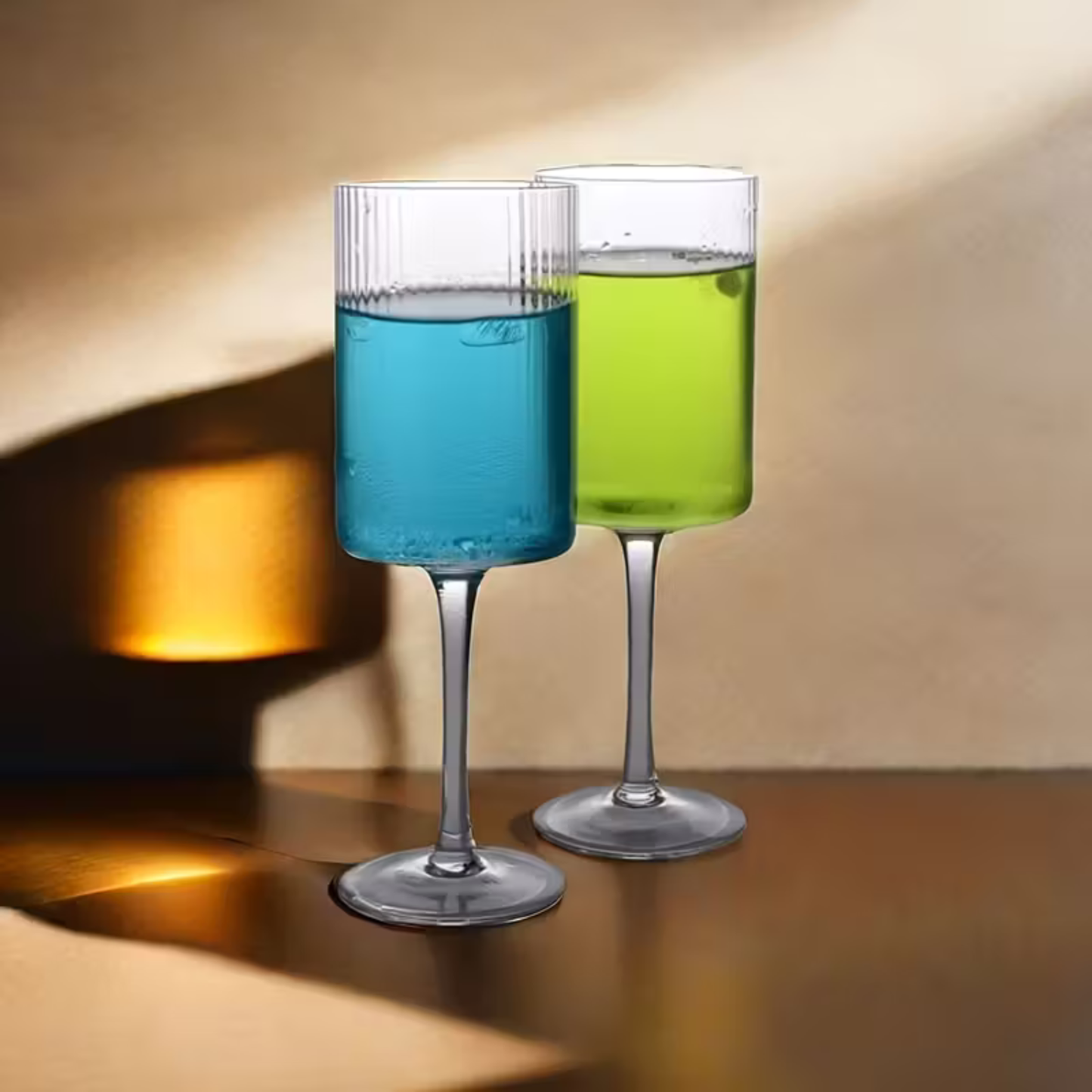 Kristallglas mit Vintage-Rillen – Transparent & Dekorativ | Elegantes Glas für den Alltag und die Tischkultur | Karnz
