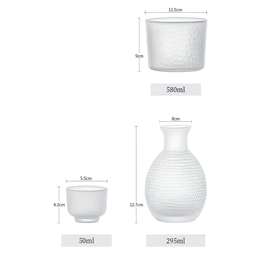 Japanisches Sake-Set aus Glas – Elegante Karaffe mit Bechern | Perfekt für Wein, Whiskey und Likör