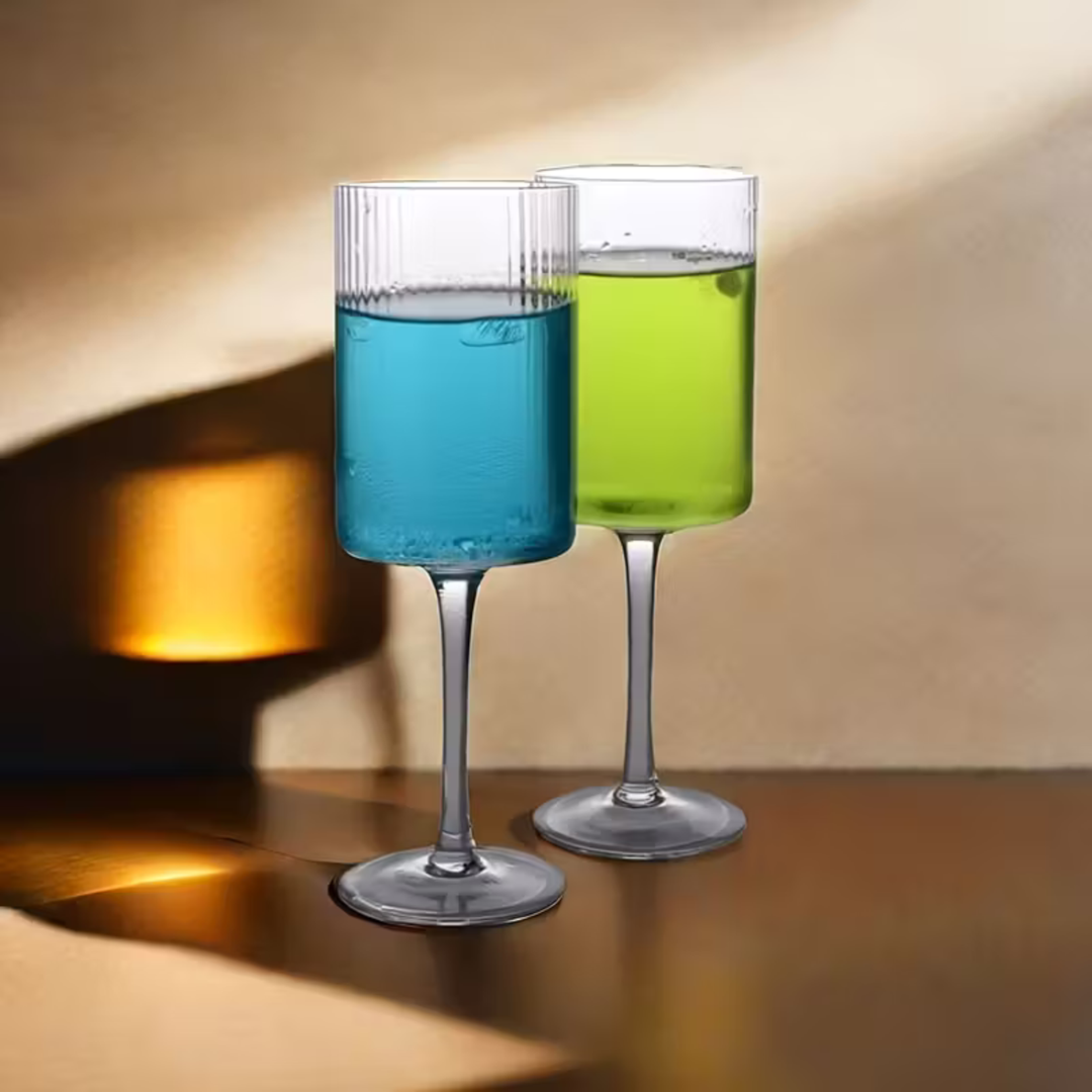 Kristallglas mit Vintage-Rillen – Transparent & Dekorativ | Elegantes Glas für den Alltag und die Taboulé-Kultur