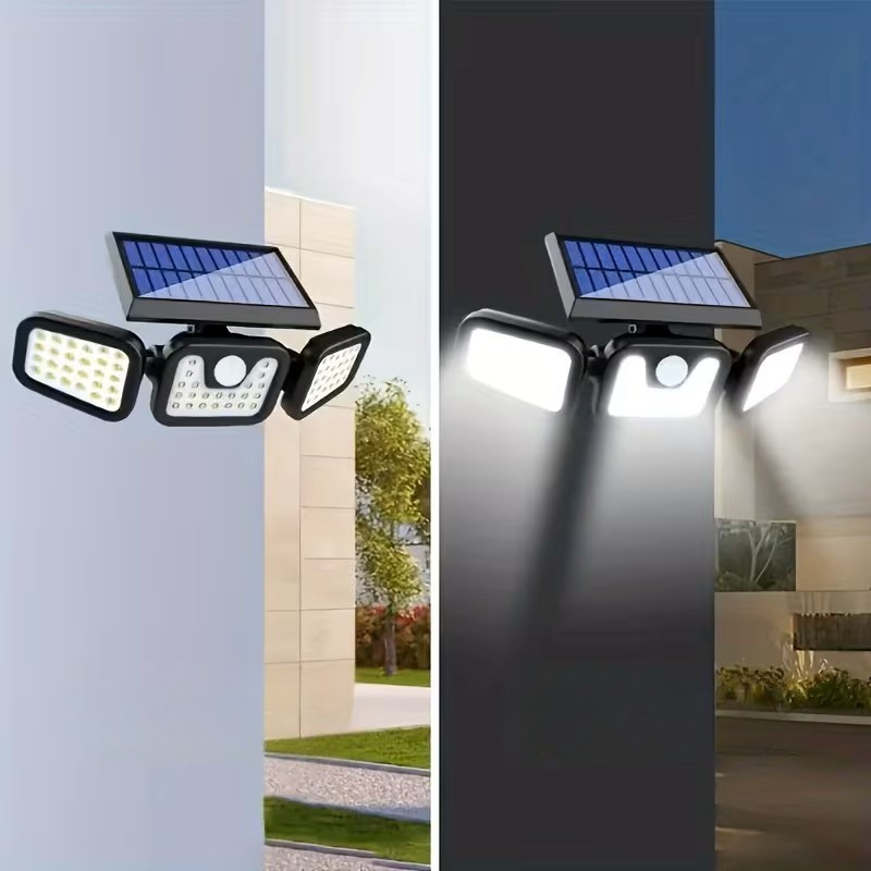 Solar-Wandleuchte mit Bewegungssensor – Helle Außenbeleuchtung mit 3 Lichtmodi | Wetterfest IP44 für Garten, Hof und Garage | Karnz