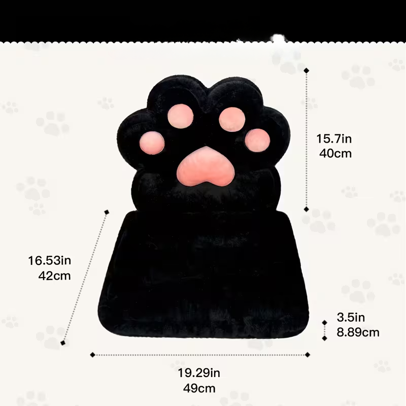 L-förmiges Katzenpfotenkissen – kuschelig und weich | Flauschiges Sitzkissen für Gaming-Stühle und Sofas