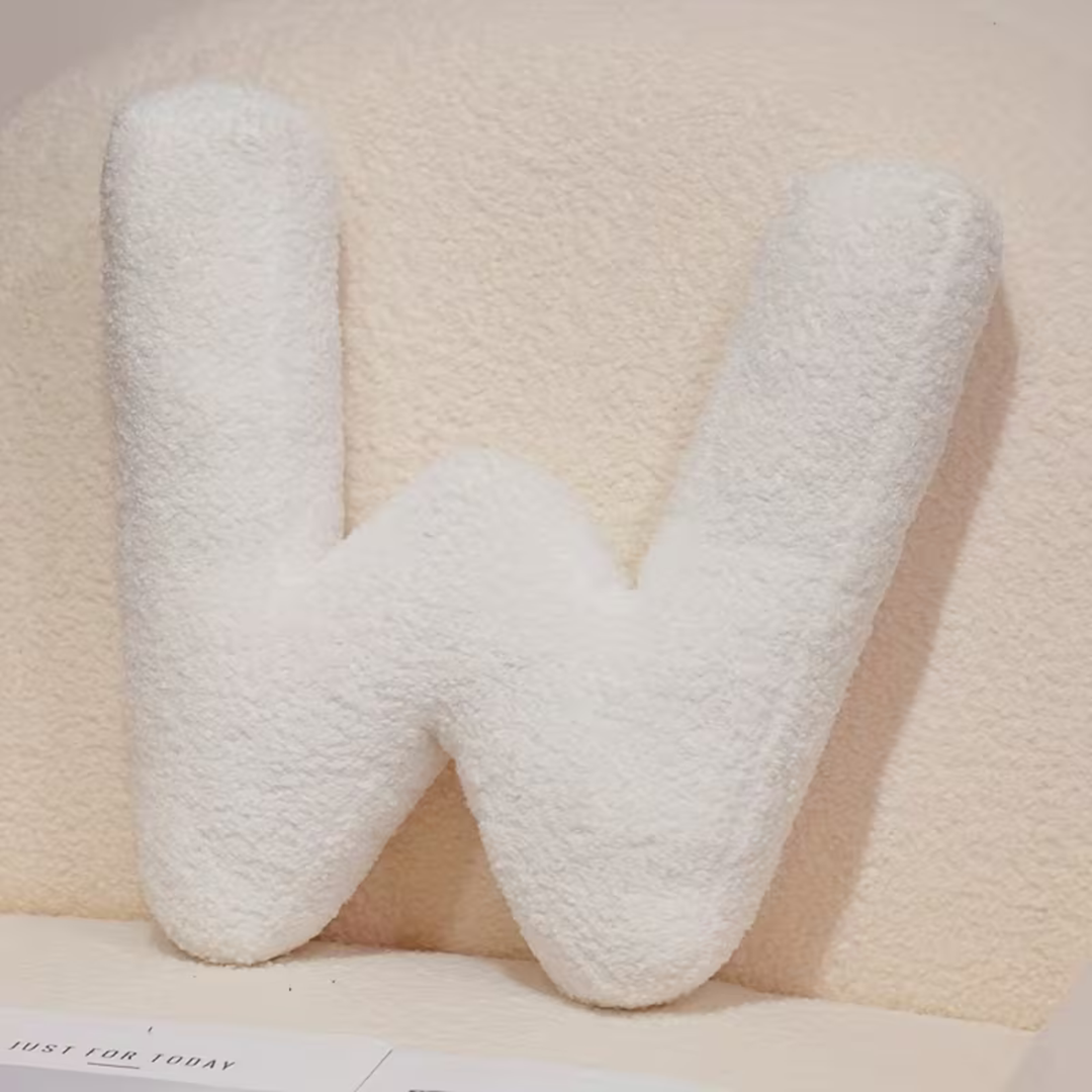 Weißes Buchstaben-Dekorationskissen – Weich und vielseitig | Kreative Kissen für Ihr Sofa und Bett | Karnz