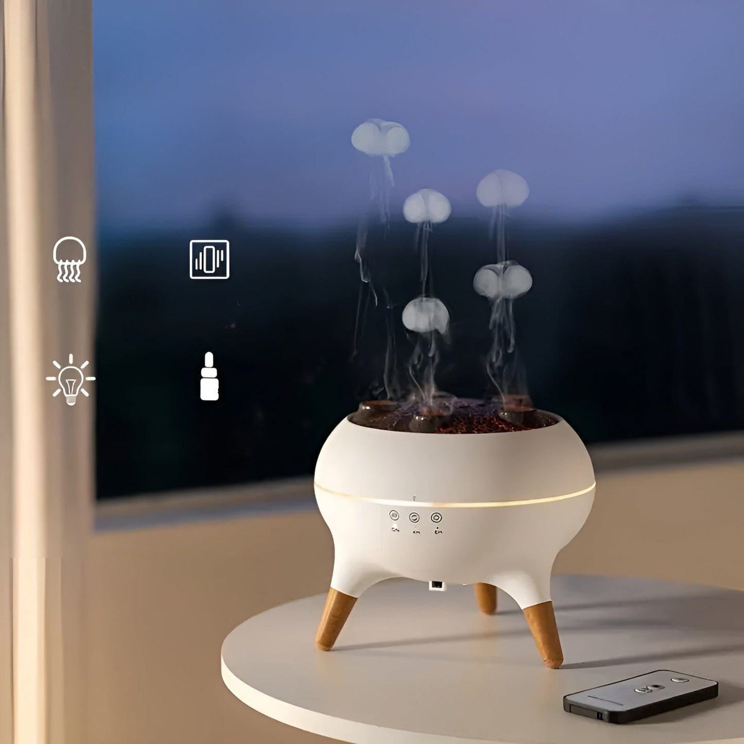 Aromadiffusor in Quallenform – Farbwechsel & Fernbedienung | Luftbefeuchter für Zuhause & Büro