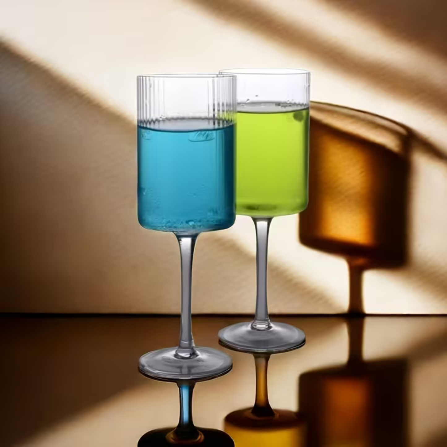 Kristallglas mit Vintage-Rillen – Transparent & Dekorativ | Elegantes Glas für den Alltag und die Tischkultur | Karnz