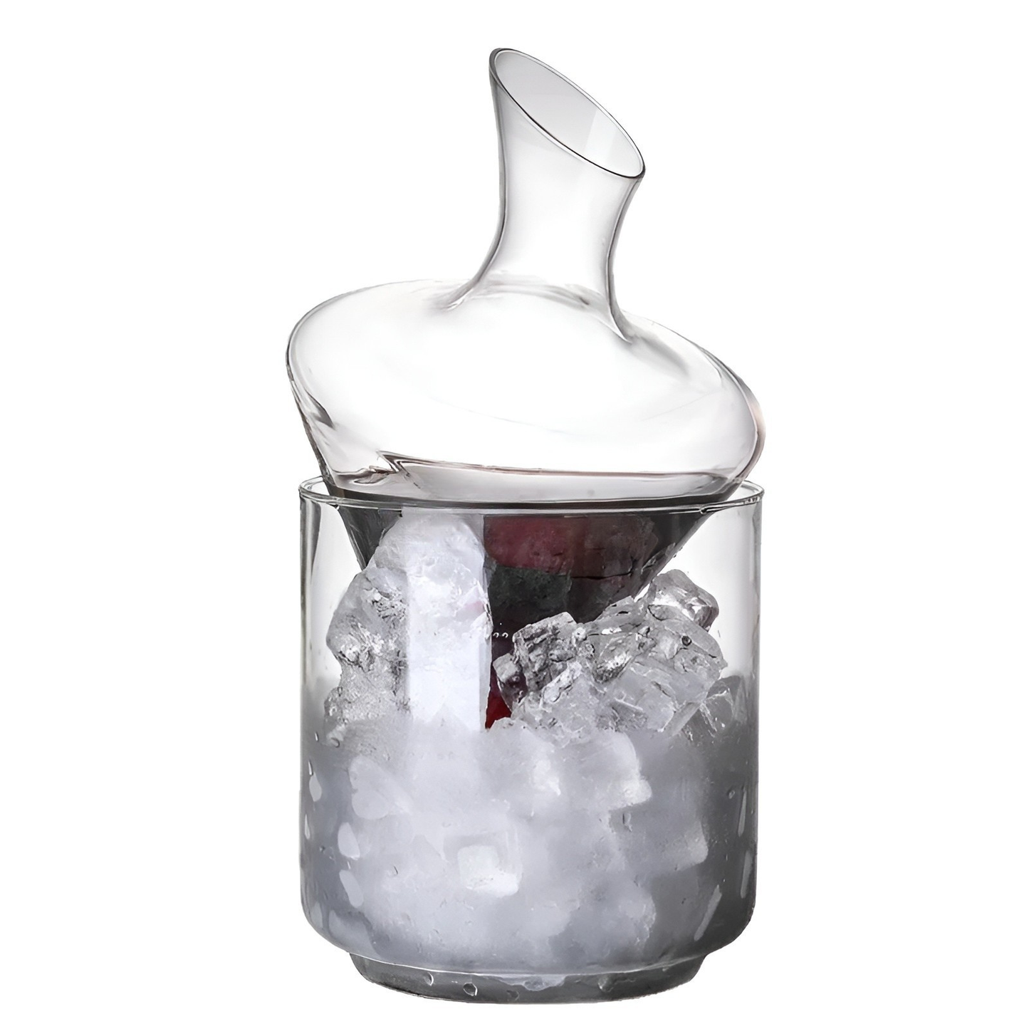 Whisky Dekanter mit Eisbehälter – Karnzeikristallfreies Premiumglas | Stilvolles Set für Whisky, Wodka & Brandy | Karnz