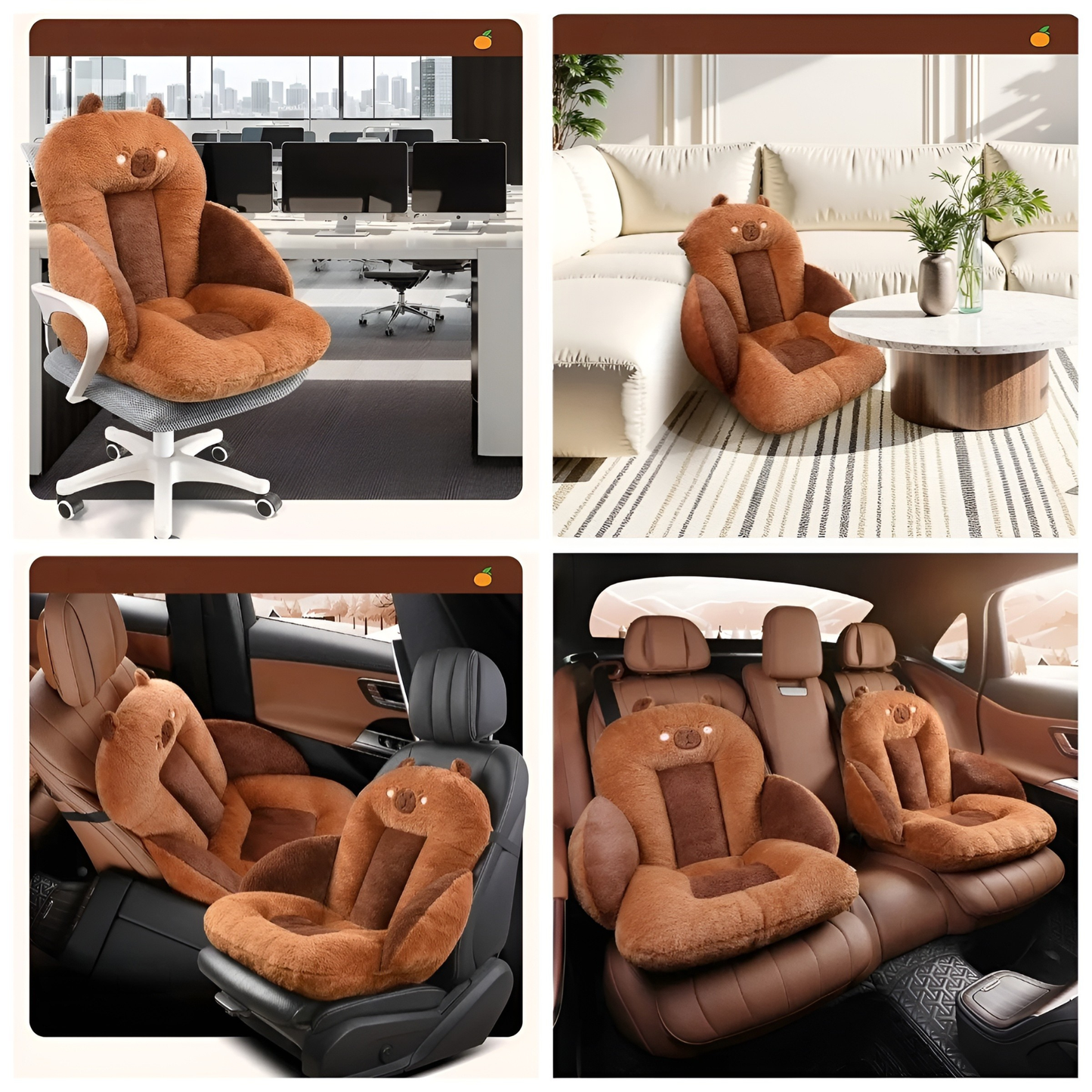 Autositzkissen mit Cartoon-Design – Weich und bequem | Dick gepolstert für Auto, Büro und Zuhause | Karnz