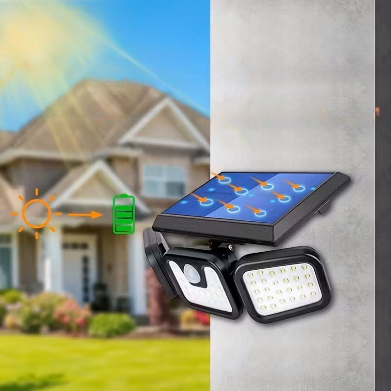 Solar-Wandlampe mit Bewegungsmelder – Helle Außenbeleuchtung mit 3 Leuchtmodi | Wetterfest (IP44) für Garten, Hof und Garage