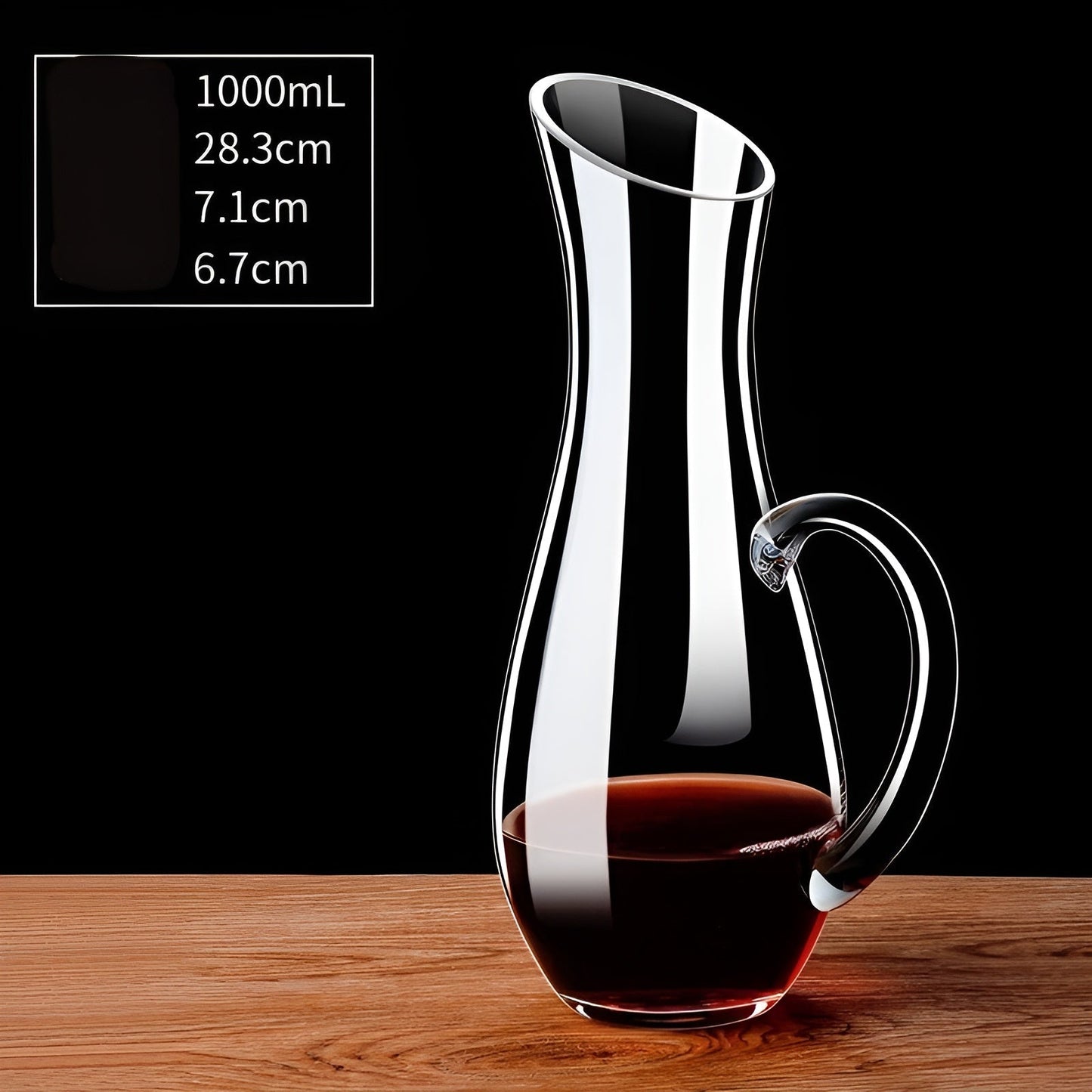 Weinkaraffe aus Kristall in Schneckenform – bleifrei für Wein oder Cognac | Dekorativ für Zuhause und Bar