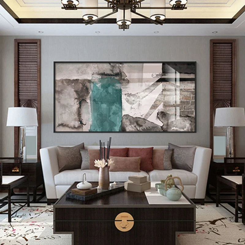 Städtische Abstrakt Grau Grün Große Größen Wandkunst Fine Art Leinwanddruck Bild Für Stadtwohnung Wohnzimmer Esszimmer Home & Office Decor | Karnz