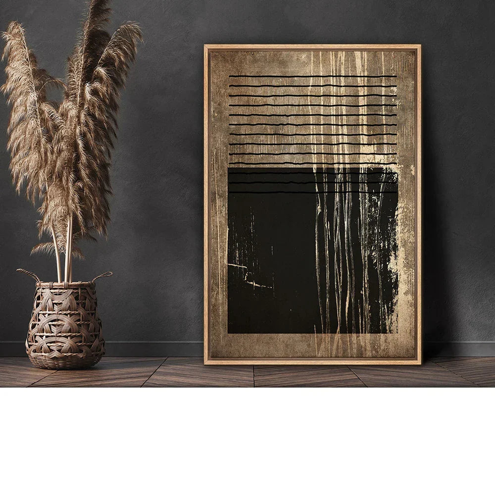 Urban Vintage Golden Brown Black Abstract Wall Art Fine Art Canvas Prints Bilder Für Modernes Apartment Wohnzimmer Esszimmer Home Office Dekor