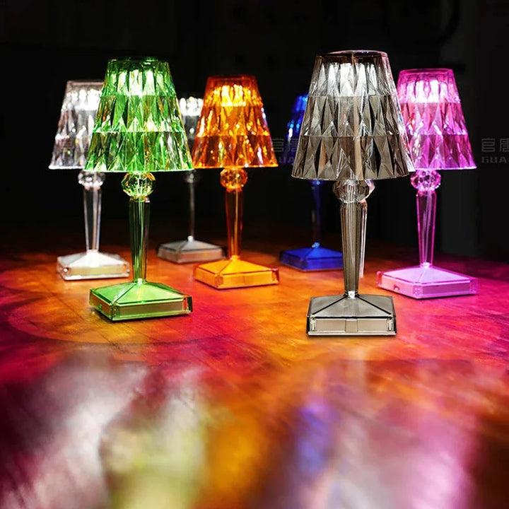 Acryl Kristall Tischlampe – Kunstvolles Design, Dimmbar, Energiesparend, Ideal für Wohnzimmer oder Schlafzimmer | Karnz