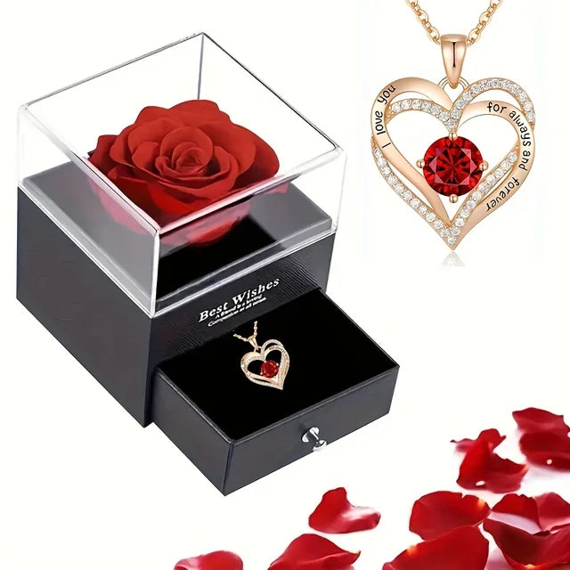 Halskette mit Rosengeschenkbox